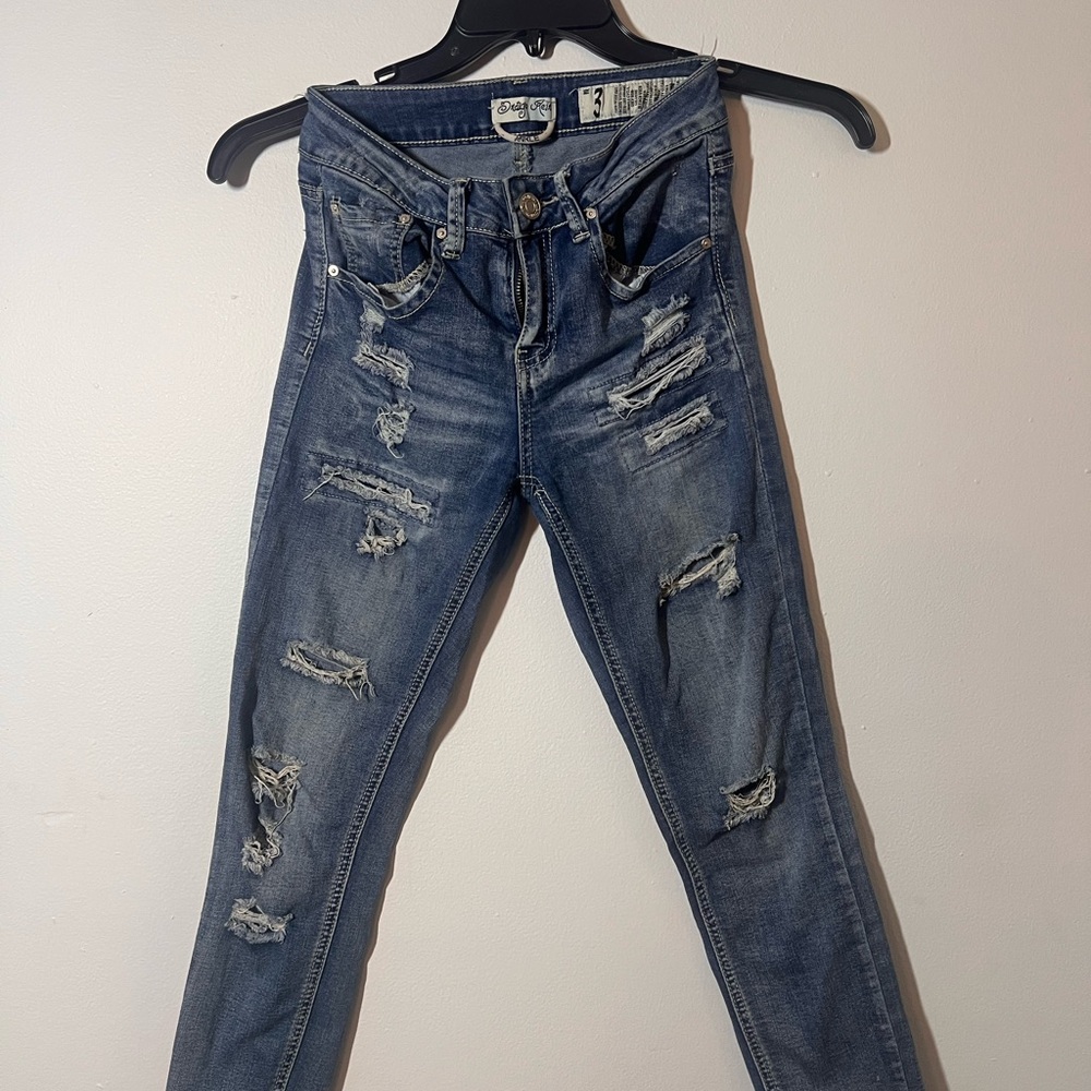 Indigo Rein Ripped Blue Skinny Jeans